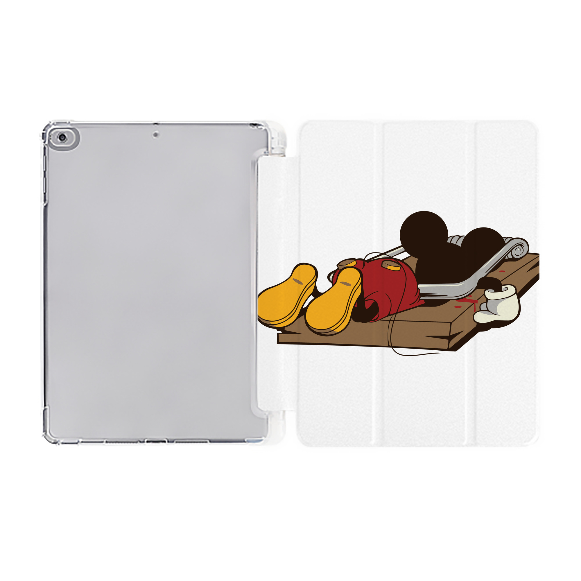 （画像用） ミッキーマウス Mickey Mouse IPad ケース ペン収納付き 三つ折りスタンド PUレザー×シリコン 対応機種9.5/10.5/10.9インチ